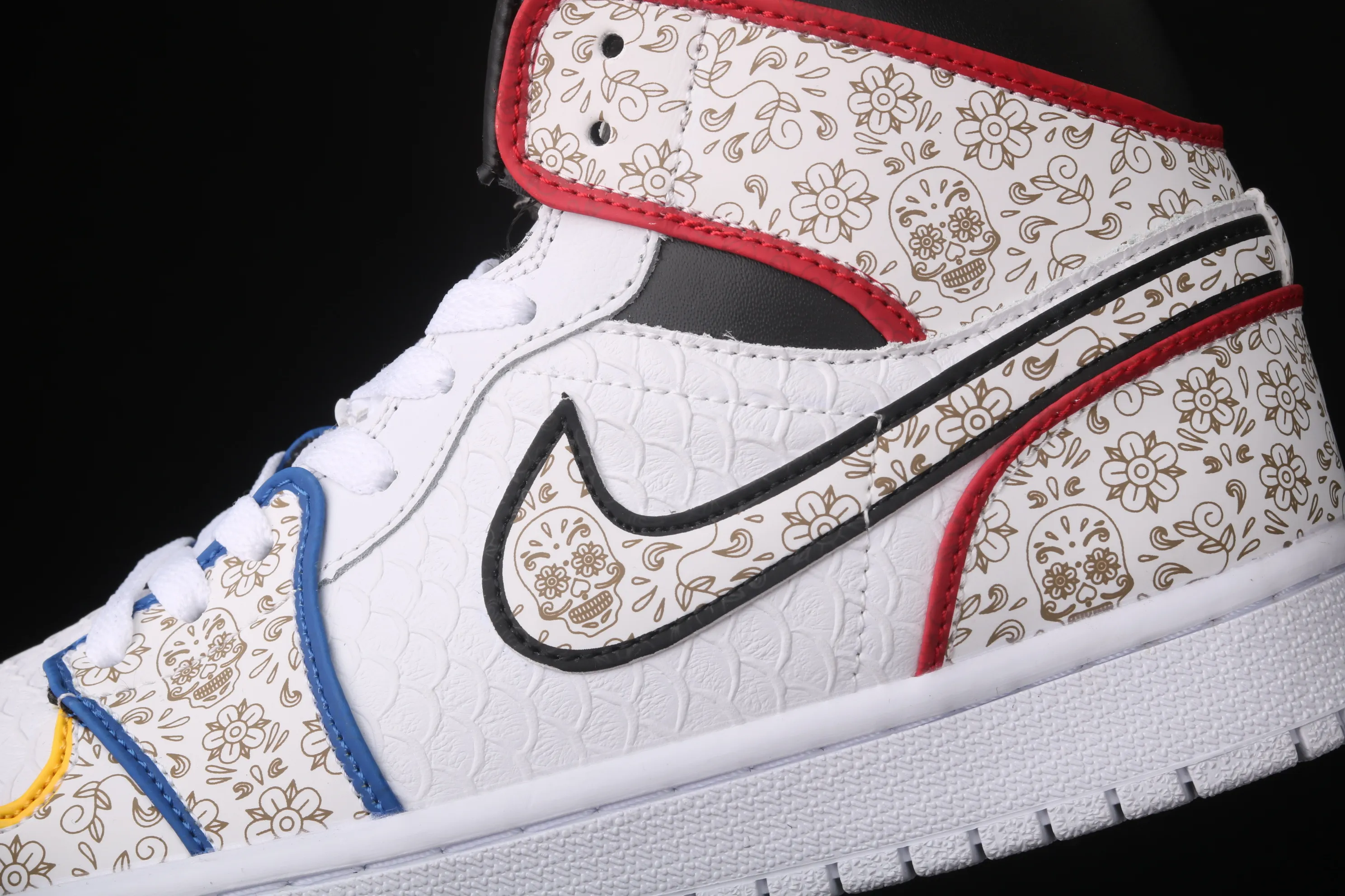 All categories Air Jordan Jordan series basketball shoes Air Jordan 1 Mid The Shoe Surgeon x Air Jordan 1 "Day of the Dead" AJ1 Joe 1 Day of the Dead retro high-top versatile cultural basketball shoes BQ6827-100